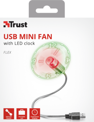Trust Flex USB Mini Fan with clock Wentylator