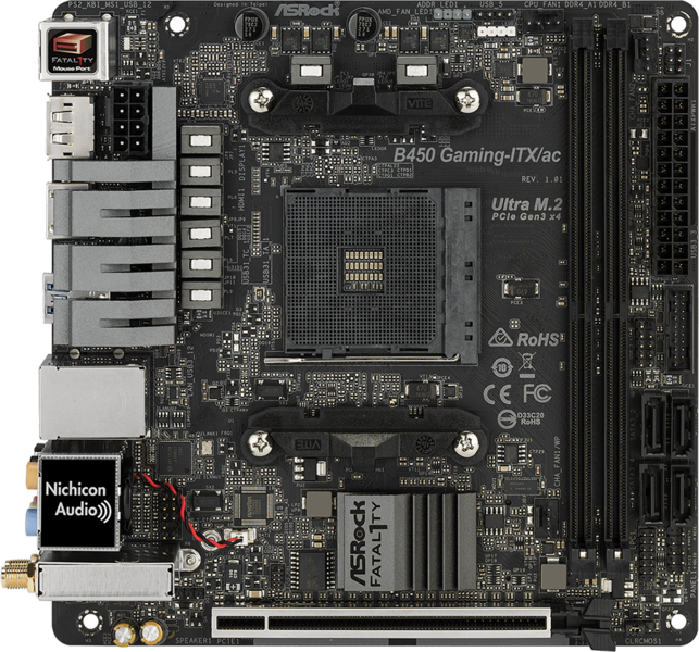 ASRock Fatal1ty B450 Gaming-ITX/ac front