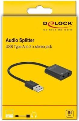 DeLock USB 2X Minijack 3.5mm Carte son